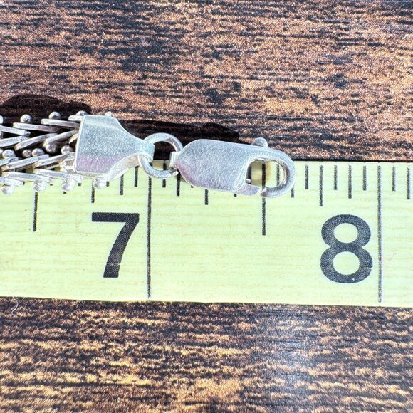 Sterling Silver 925 Mayan Calendar Interlocking Link Bracelet Size 7.5" Length - Picture 8 of 10